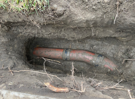 sewer line split in half story 3